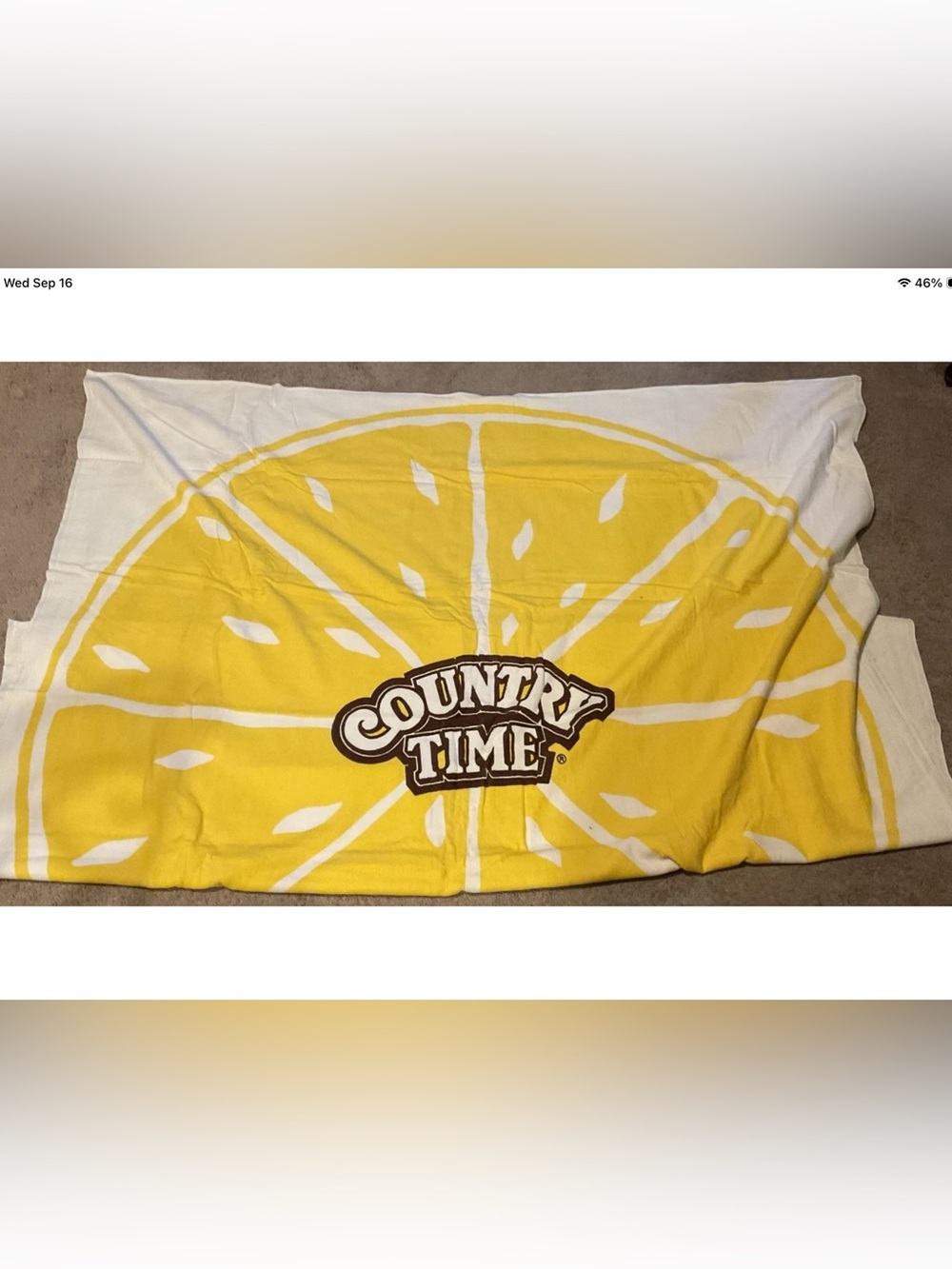 Vintage Country Time Lemonade 5x5’ Beach Towel 100% Cotton 3 Strikes Brand NIP